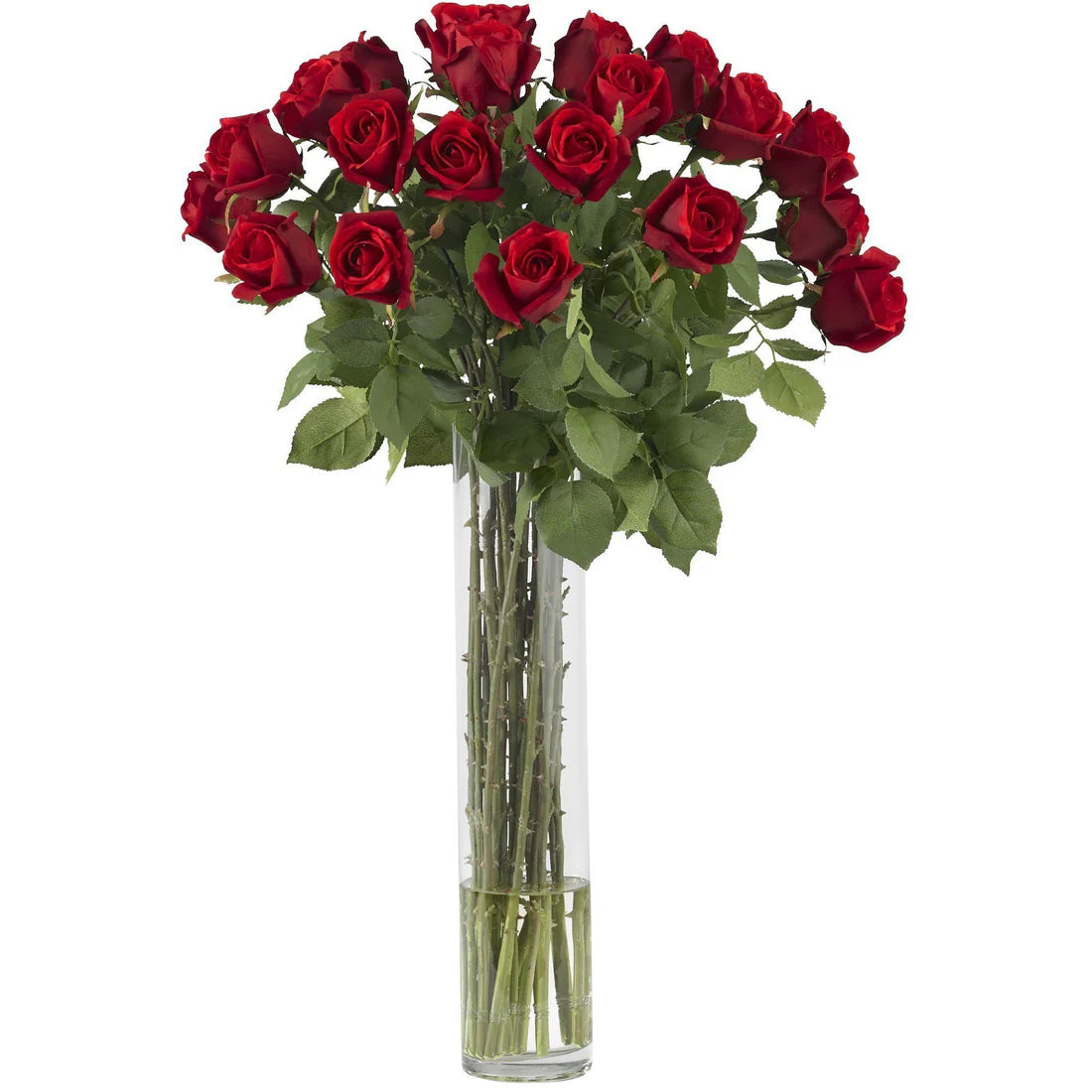 Rosebud W/Cylinder Silk Flower Arrangement