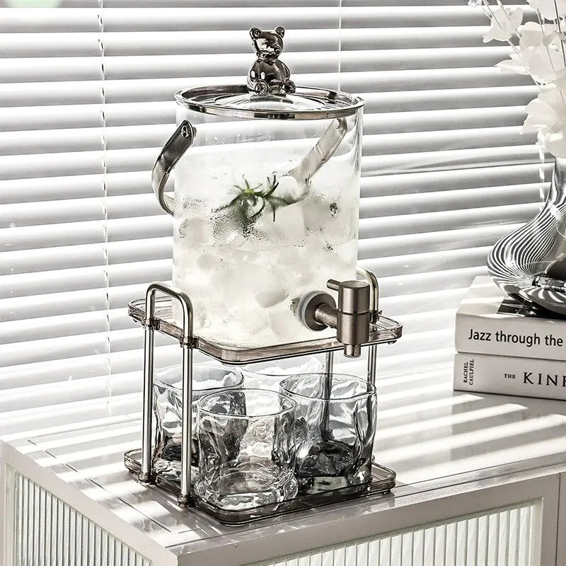 Glass Beverage Dispenser With Stand