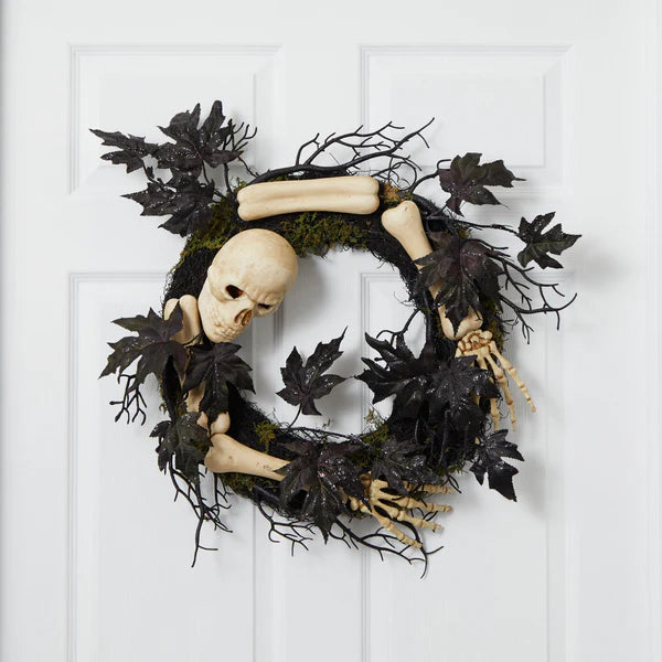 Halloween Skull and Bones Wreath