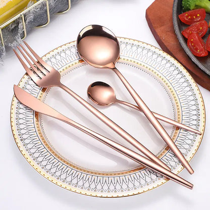 Luxury 24pc Stainless Steel Flatware Set