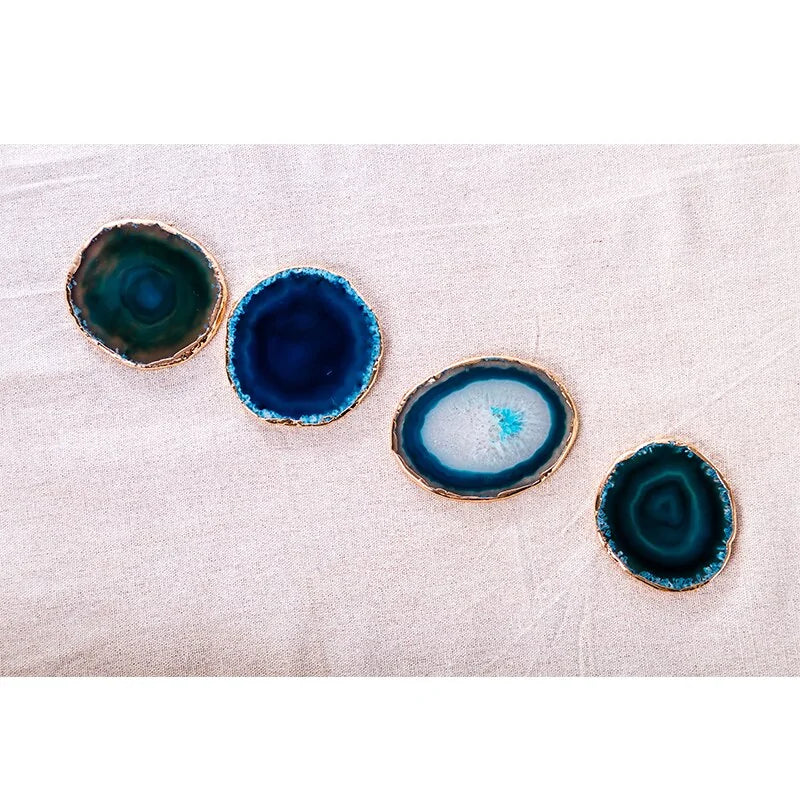 Handmade Blue Agate Coasters