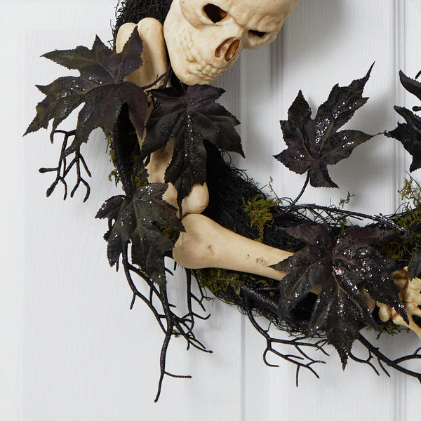 Halloween Skull and Bones Wreath