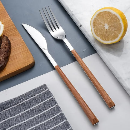 Wooden Handle Cutlery Set