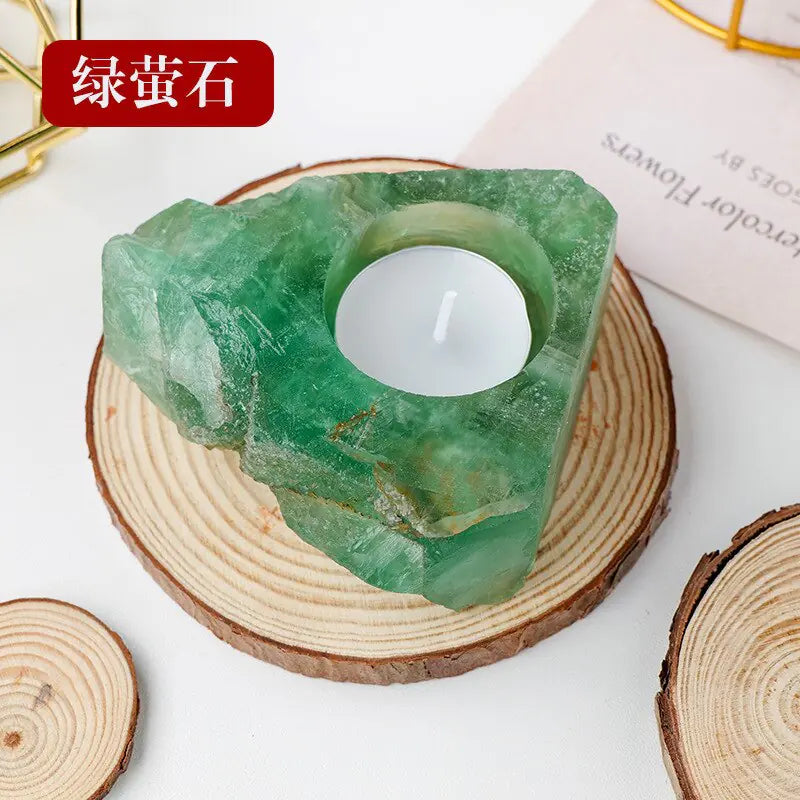 Earth Crystal Candle Holder