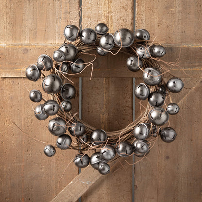 GRAY JINGLE BELL WREATH