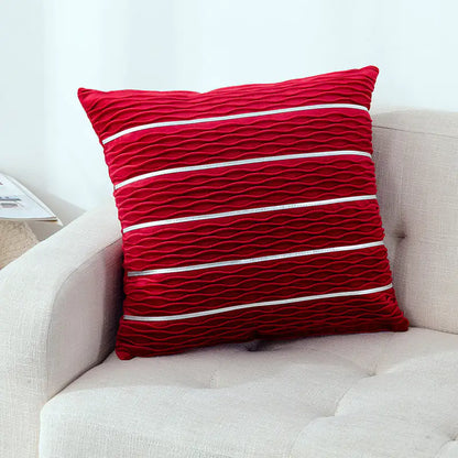 Striped Velvet Pillow Cover