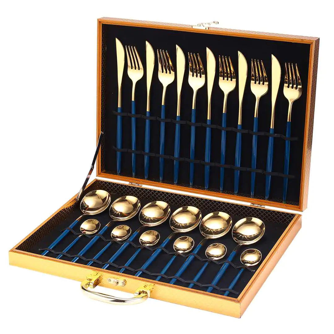 Luxury 24pc Stainless Steel Flatware Set