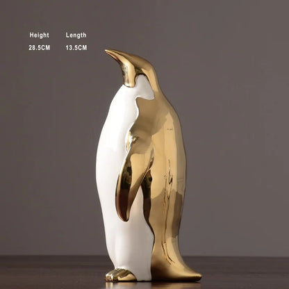 Golden Penguin Figurine