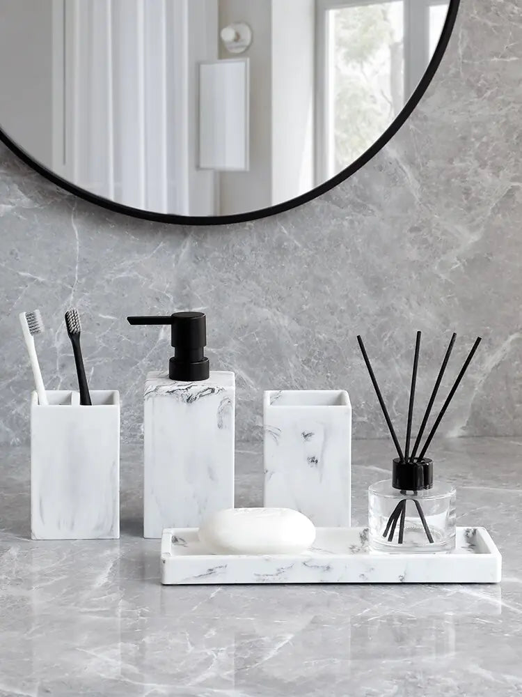 Resin Marble Bathroom Set