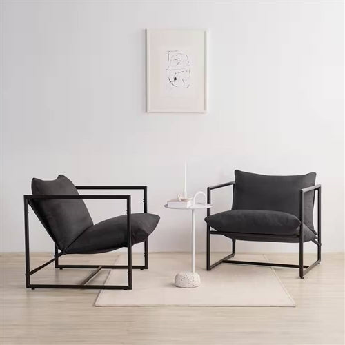 Modern accent chair with metal frame