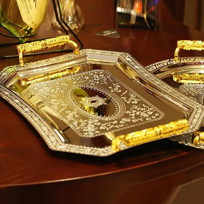 Gold European Tea Set Tray