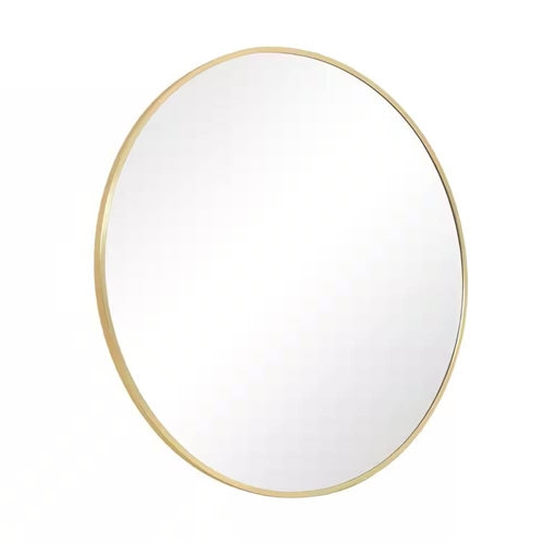 24-inch Circular Wall Mirror with Black Frame