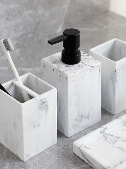 Resin Marble Bathroom Set