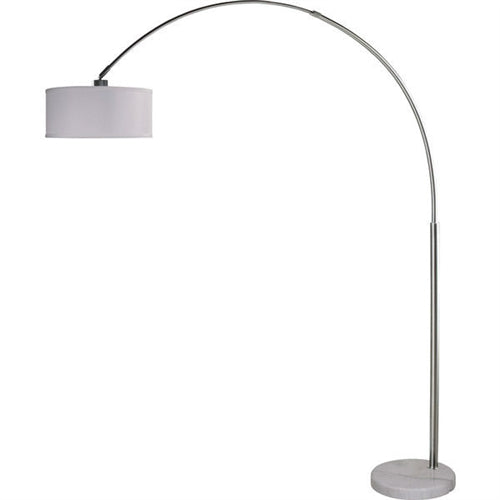 Modern 81-inch Tall Arch Floor Lamp with Drum Shade and Marble Base