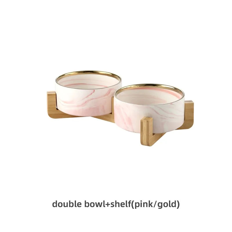 Marble Pet Bowl Set