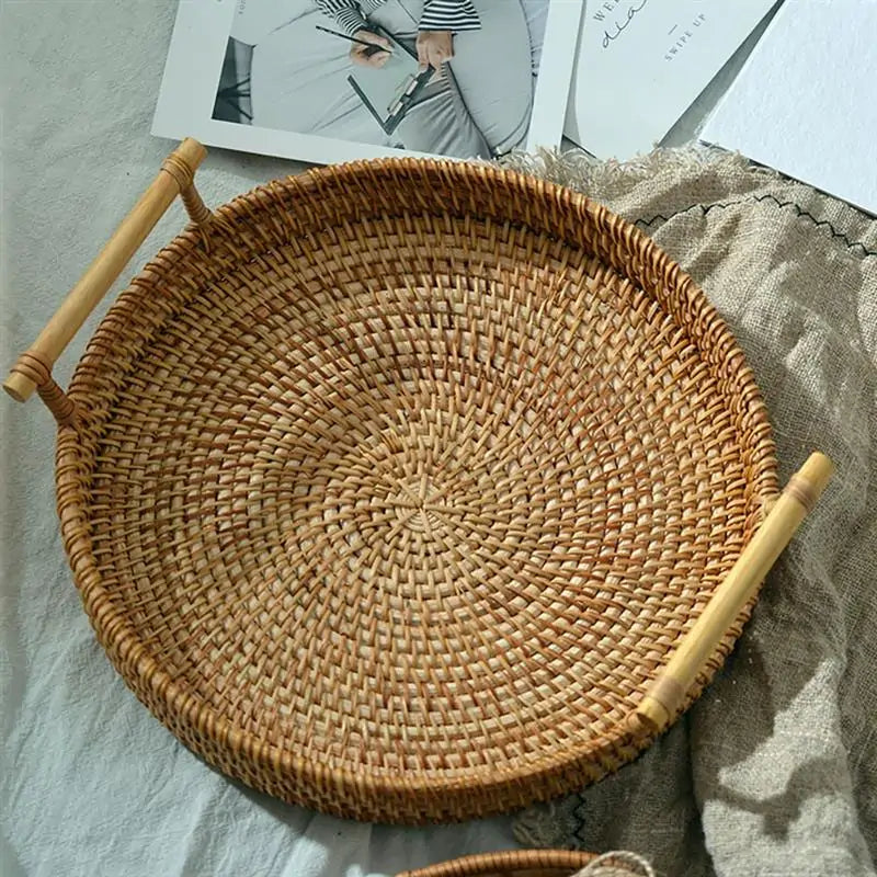 Handwoven Rattan Serving Tray