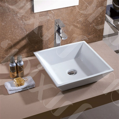 Contemporary White Ceramic Porcelain Vessel Bathroom Vanity Sink