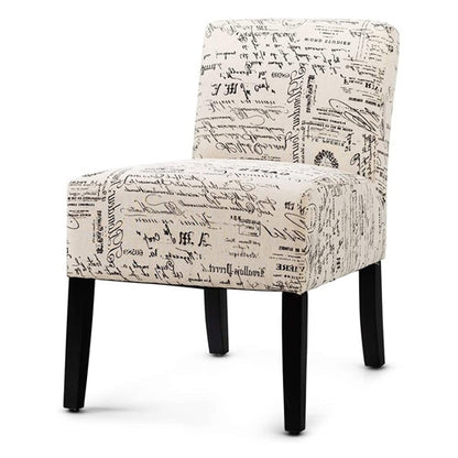 Off-white French cursive accent chair