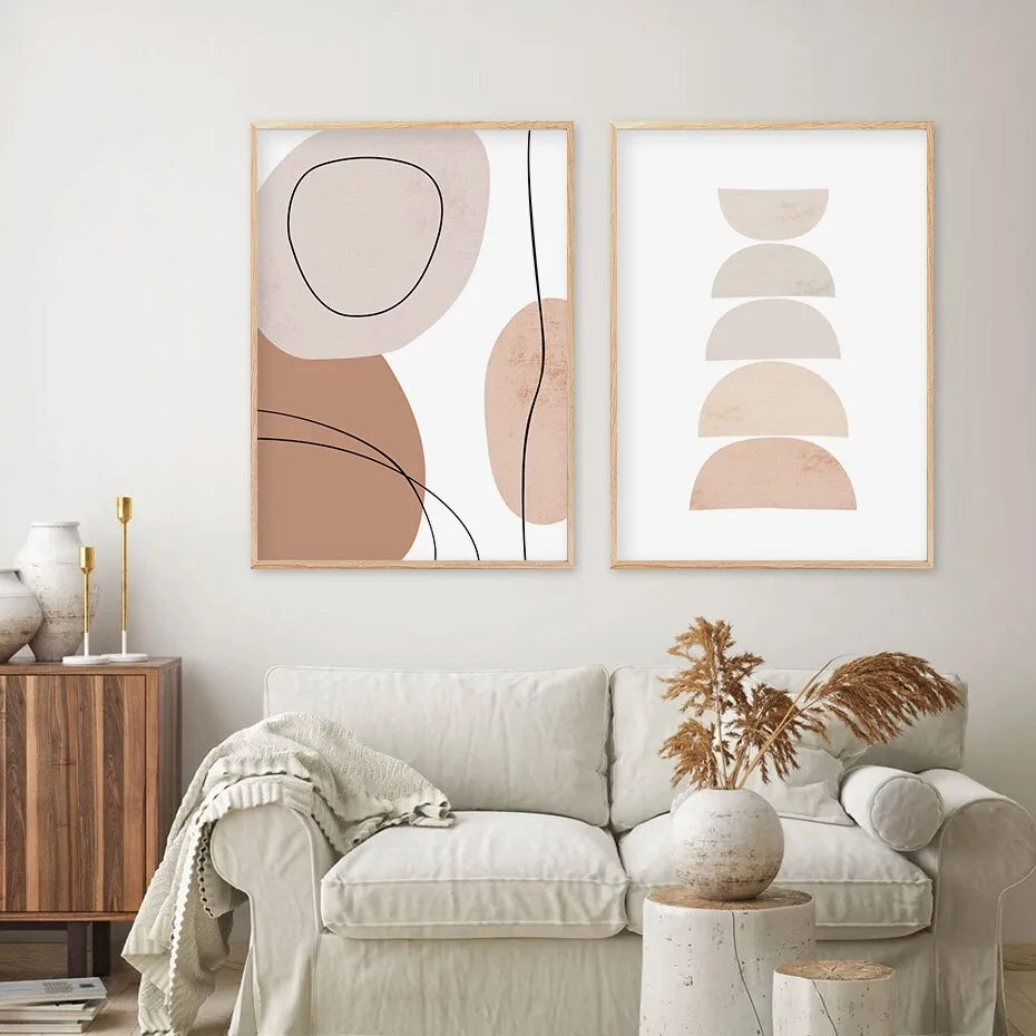 Abstract Boho Canvas Pair