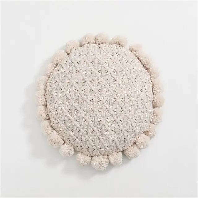 Round Knitted Cushion