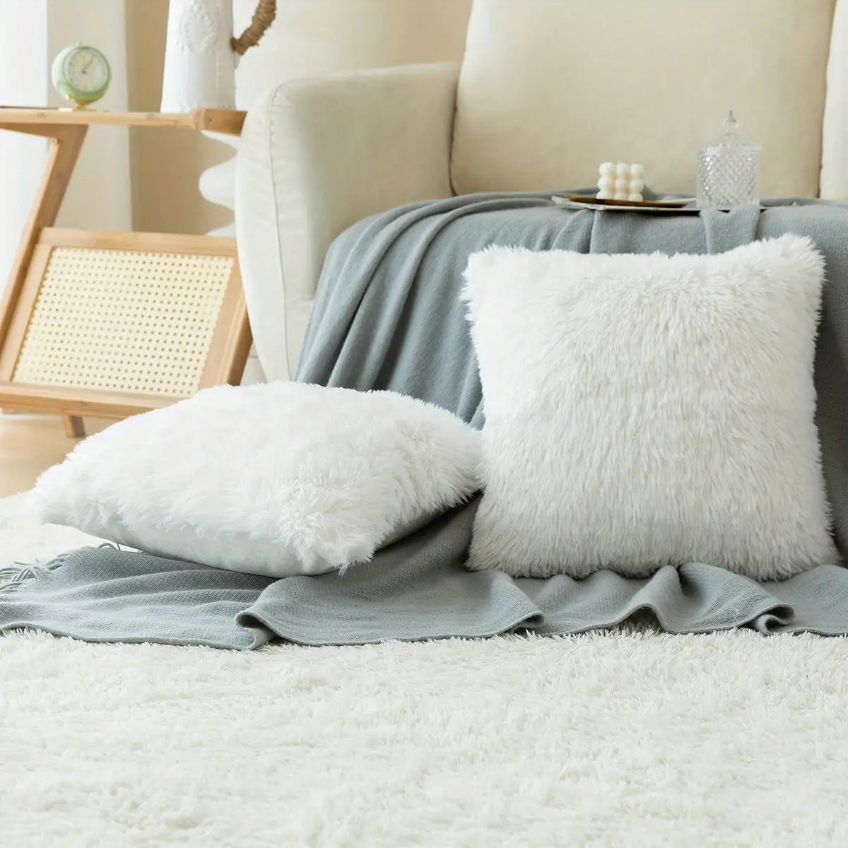 Faux Fur Throw Pillow Covers