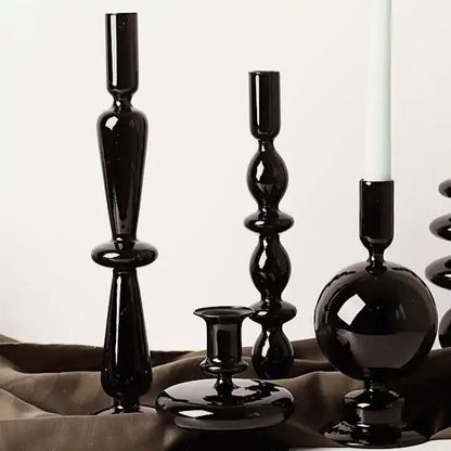 Rue Glass Candlestick Holders