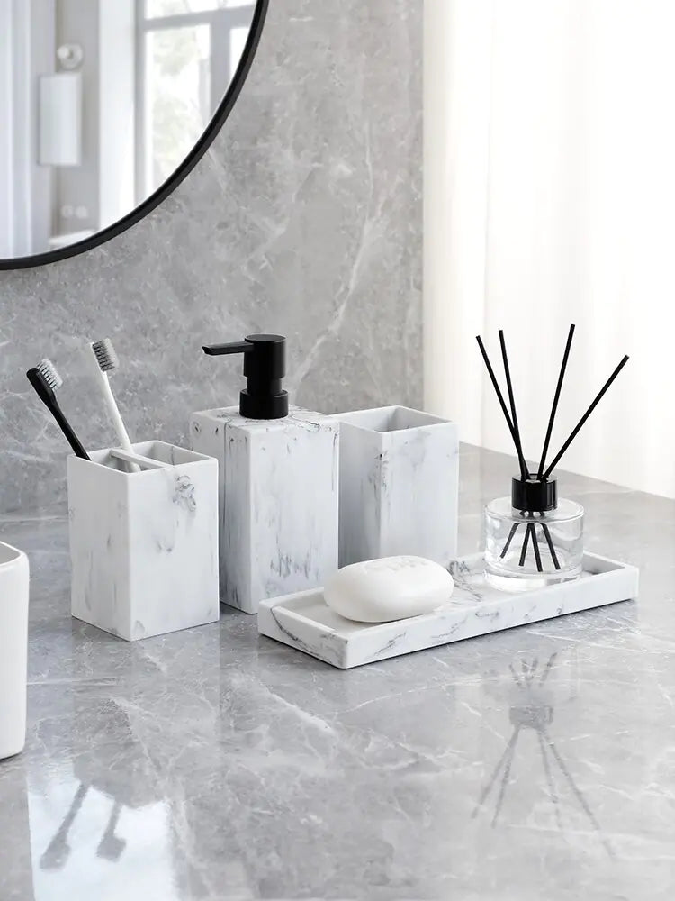 Resin Marble Bathroom Set