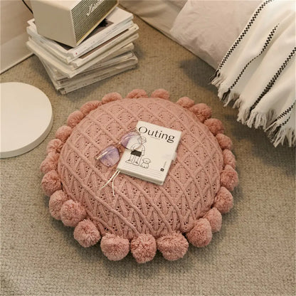 Round Knitted Cushion