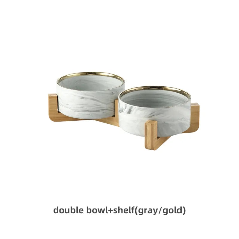 Marble Pet Bowl Set