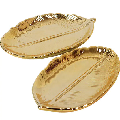 Gold Leaf Ceramic Tray