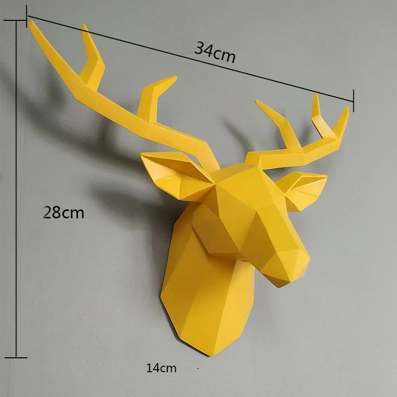 3D Small Deer Head Wall Sculpture