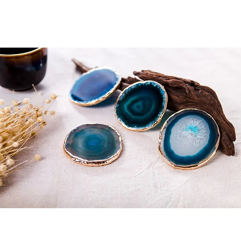 Handmade Blue Agate Coasters