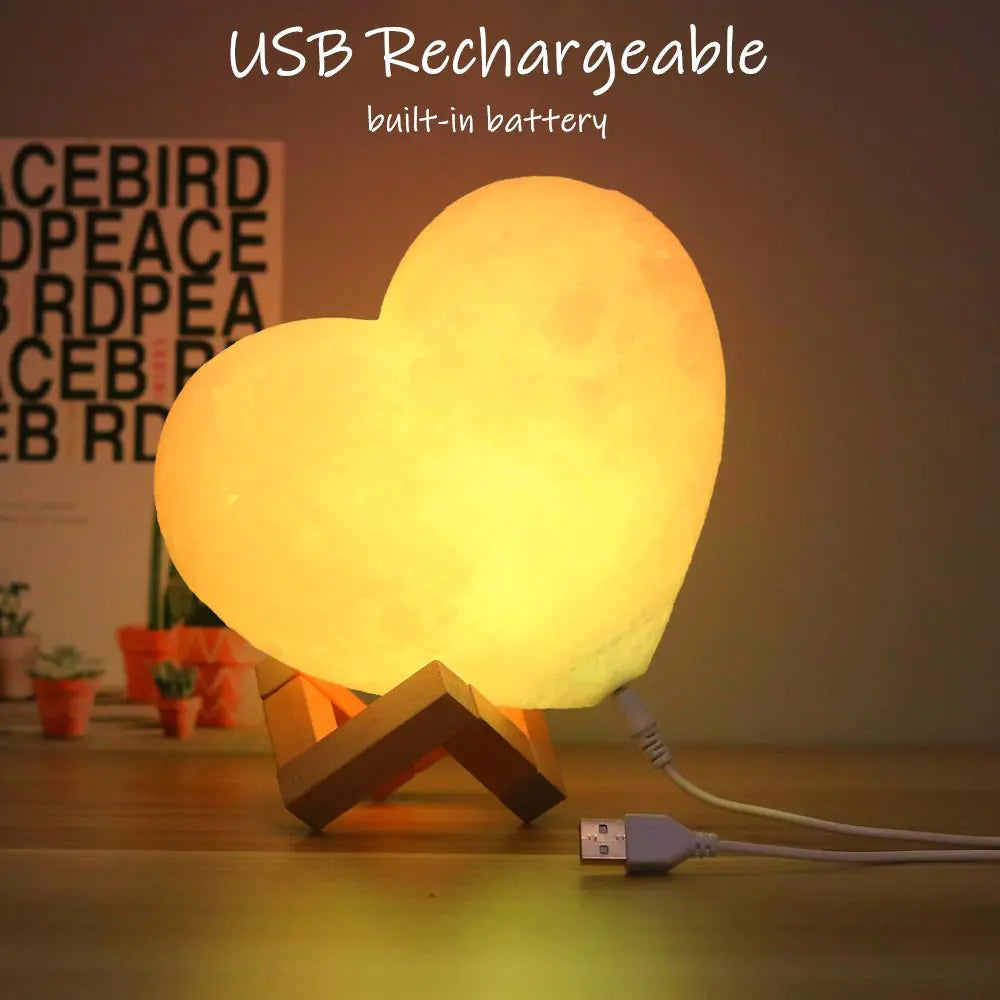 Heart-Shaped Moon Lamp