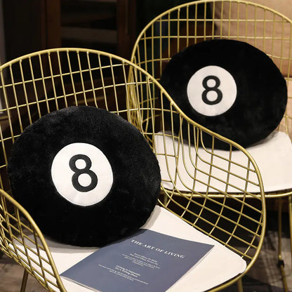 Billiards 8 Ball Plush Pillow