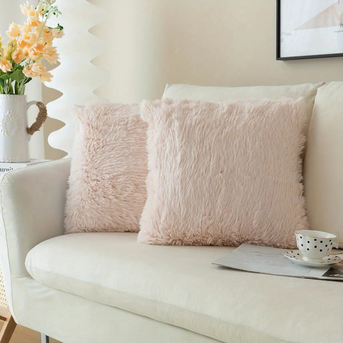 Faux Fur Throw Pillow Covers