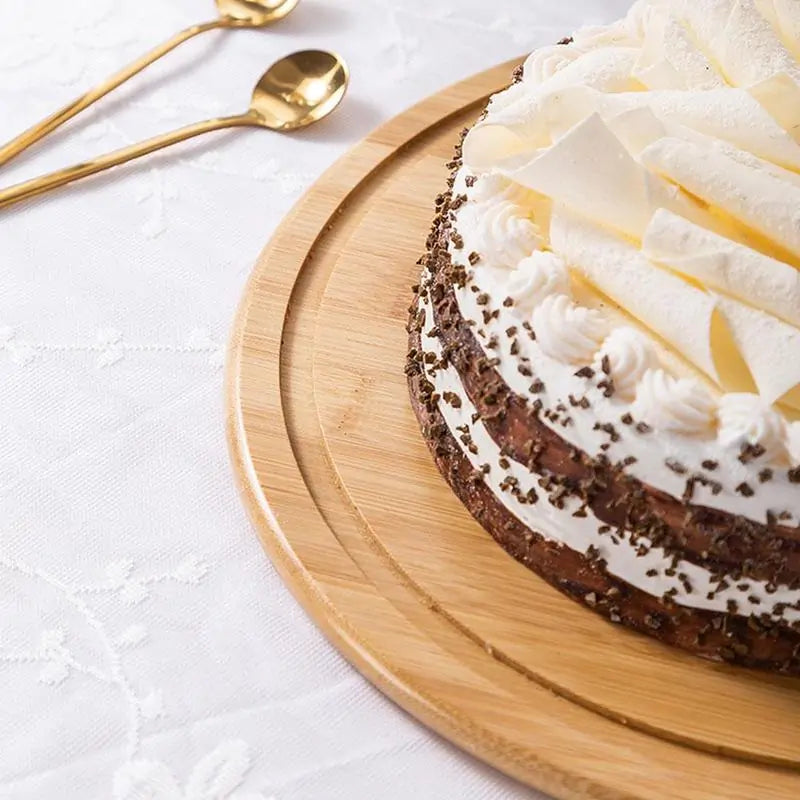 Glass Cake Dome with Bamboo Tray