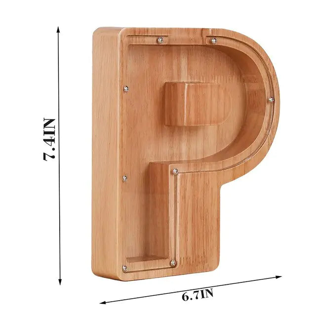 Wooden Letter Piggy Bank