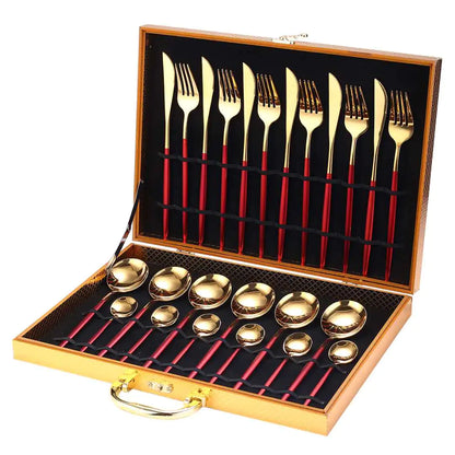 Luxury 24pc Stainless Steel Flatware Set