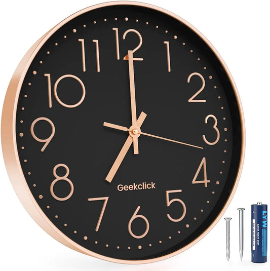 12" Rose Gold Silent Wall Clock