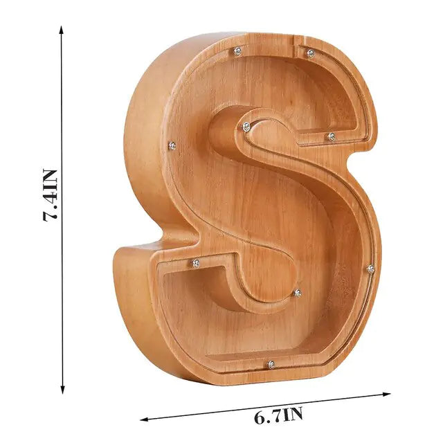 Wooden Letter Piggy Bank