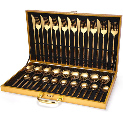 Luxury 24pc Stainless Steel Flatware Set