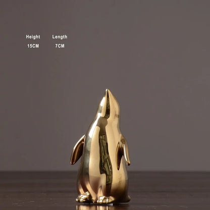 Golden Penguin Figurine