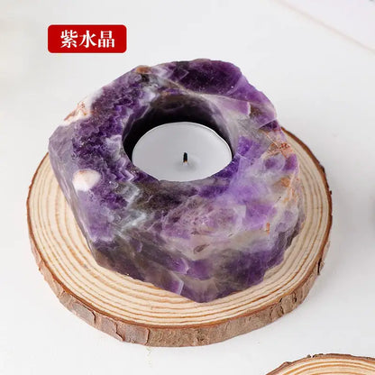 Earth Crystal Candle Holder