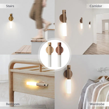 LED Wooden Night Light Wall Lamp