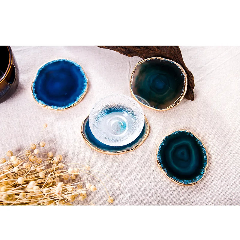 Handmade Blue Agate Coasters