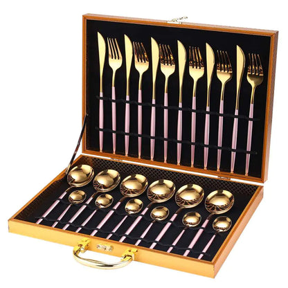 Luxury 24pc Stainless Steel Flatware Set