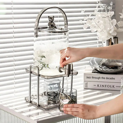 Glass Beverage Dispenser With Stand