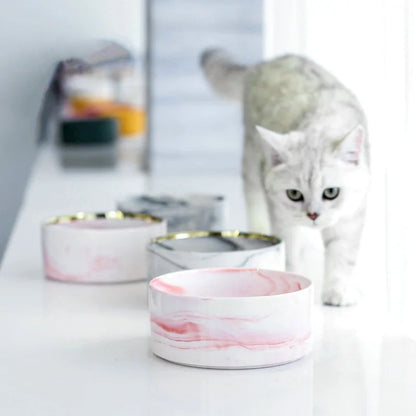 Marble Pet Bowl Set