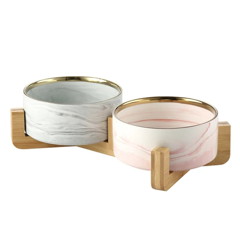 Marble Pet Bowl Set