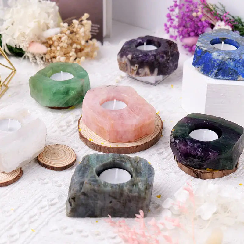 Earth Crystal Candle Holder